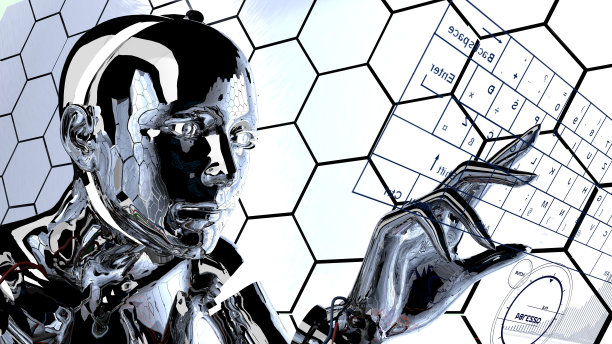 使用虚拟电脑的金属半机械人图片下载