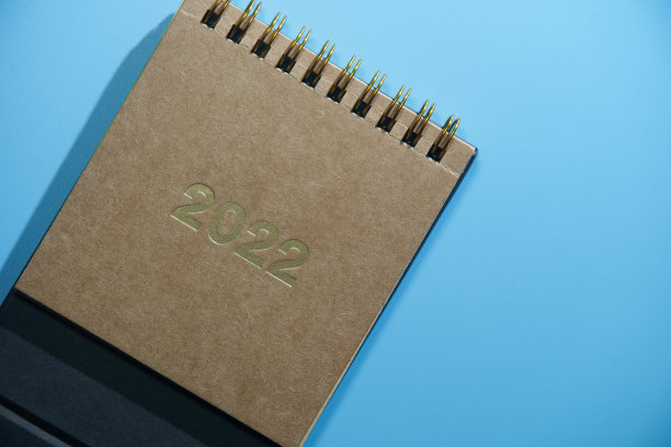 桌面日历2022蓝色背景图片下载