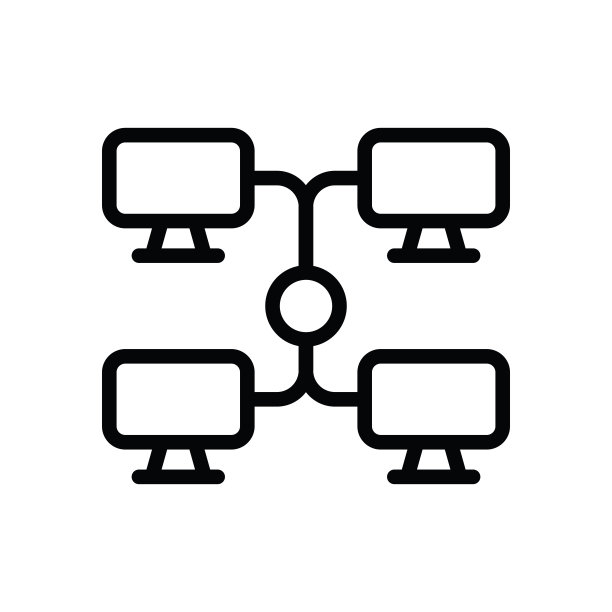 电脑挖矿线条图标图片下载