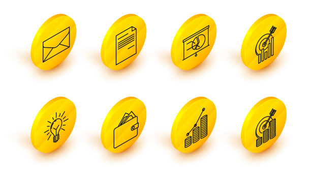 用硬币符号饼图设定直线目标图片下载