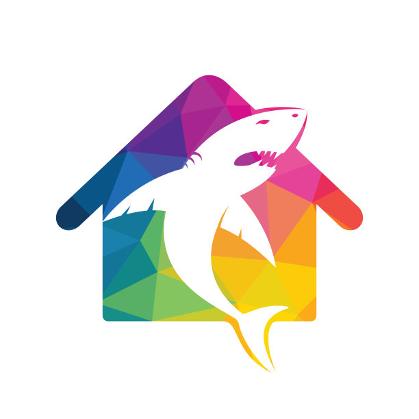 鲨鱼馆矢量logo设计。图片下载