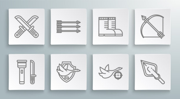 设线手电筒和刀时髦的箭图片下载