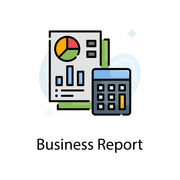 业务报告矢量填充轮廓图标设计插图。Web分析符号在白色背景EPS 10文件图片下载