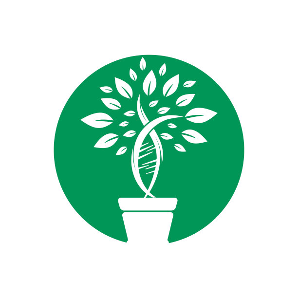 DNA植物载体标志设计。有机DNA载体标志设计概念。图片下载