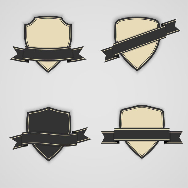 向量集合复古标签和框架。模板旗帜。图片下载