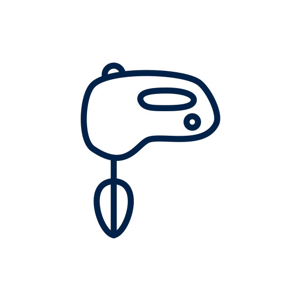 厨房搅拌机图标，白色背景上的电动搅拌机矢量。图片下载