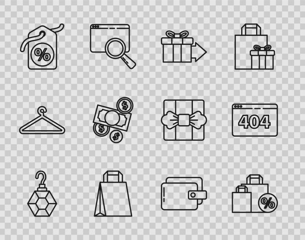 集线耳环购物袋与折扣礼品图片下载