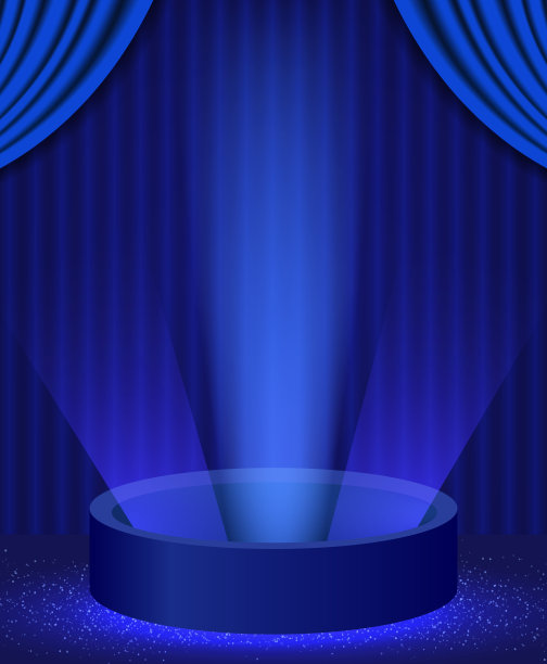 向量插图蓝色背景闪耀闪耀舞台讲台图片下载