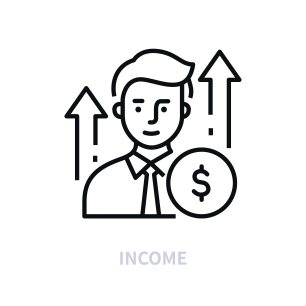 收入矢量线设计单一孤立图标图片下载