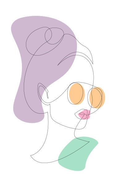 美学剪影女孩与眼镜在米色背景。肖像简约风格图片下载