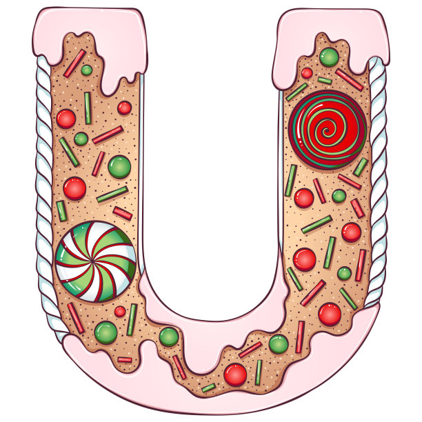 字母姜饼字母U图片下载