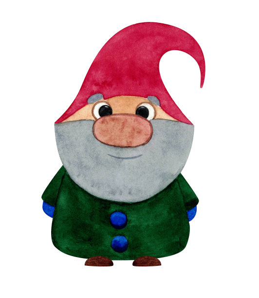 可爱的小侏儒。水彩插图图片下载