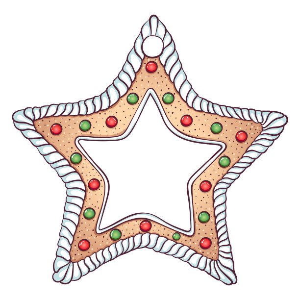 姜饼曲奇星轮廓图片下载