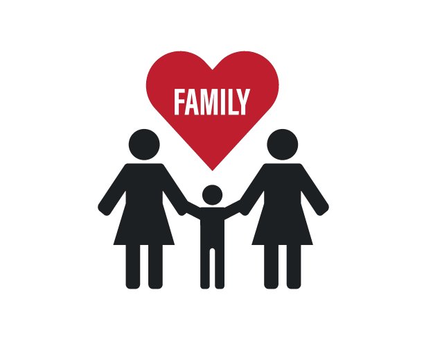 家庭人物标志模板插图设计，矢量。图片下载