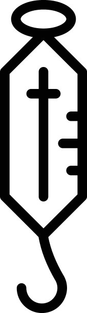 弹簧秤概念，钩为基础的平衡矢量线图标设计，重量测量装置符号，质量天平符号，传统秤的股票插图图片下载