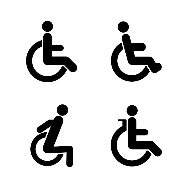 禁用图标设计矢量模板插图符号和符号EPS 10在白色背景图片下载