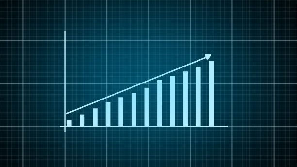 图长大。商业上的成功演示。商业图表日益成功。用网格线表示业务增长。视频演示业务增长。图片下载