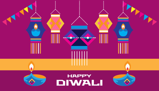 印度传统节日排灯节。节日灯。图片下载