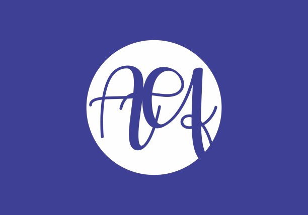 合并形状的AQ首字母设计图片下载