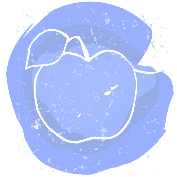 水彩背景上的苹果图标。图片下载