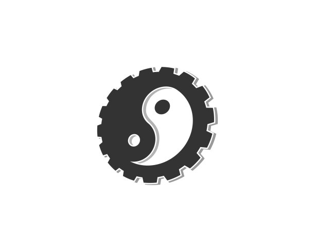 阴阳在齿轮标志图片下载