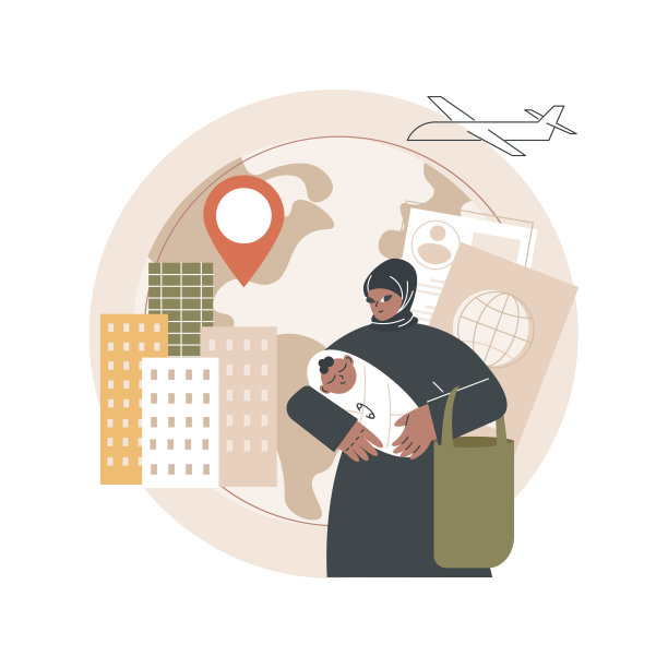女性移民抽象概念矢量图图片下载