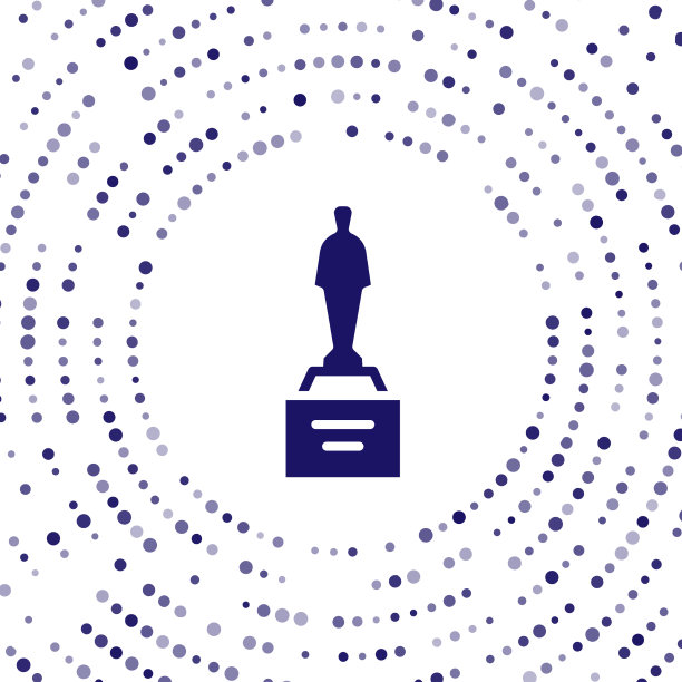 蓝色电影奖杯图标孤立在白色图片下载