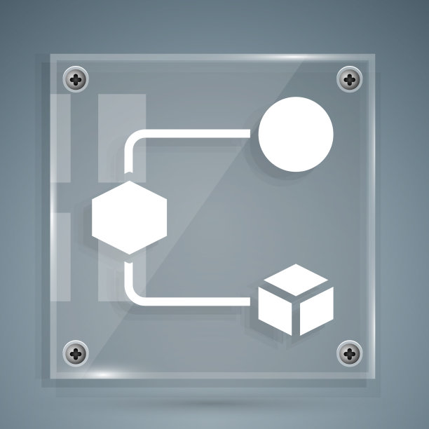 白色等距立方体图标孤立在灰色图片下载