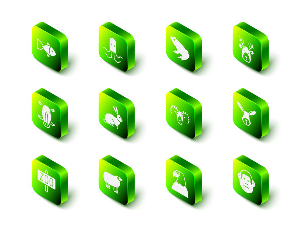 设章鱼、青蛙、鹿头、鹿角、兔子图片下载