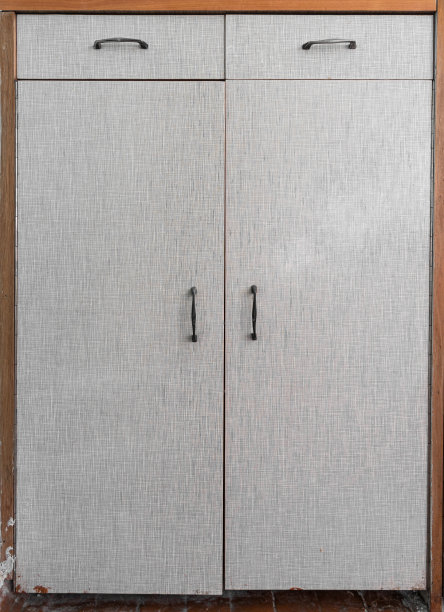 20世纪70年代的旧苏联极简主义灰色厨房抽屉，有纹理。图片下载