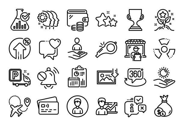 一套卡车停车人员和现金线图片下载