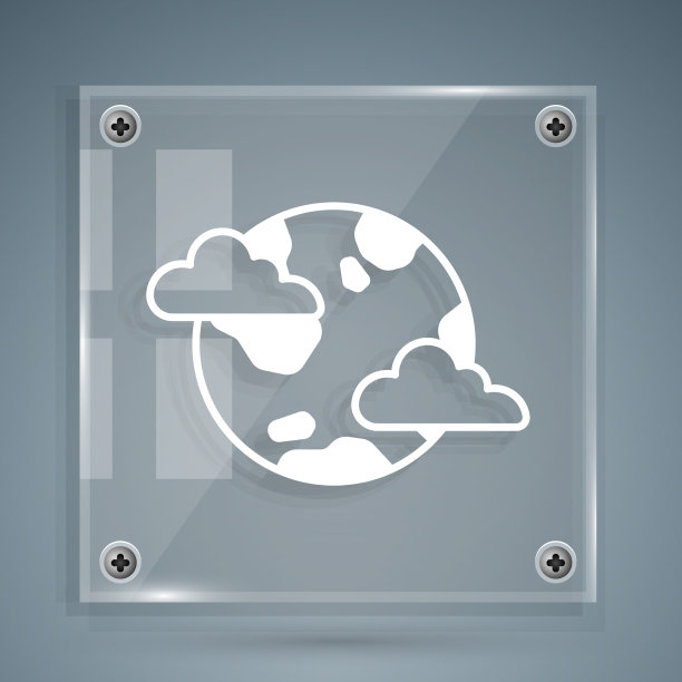 白色地球行星与云图标孤立图片下载