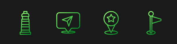 设线地图指针用星形灯塔图片下载