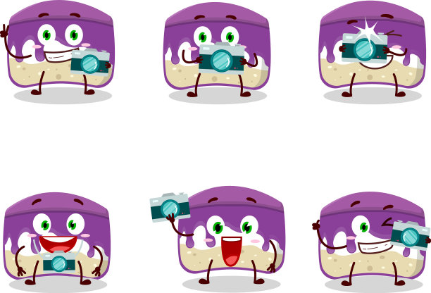 摄影师专业用葡萄蛋糕表情符号图片下载