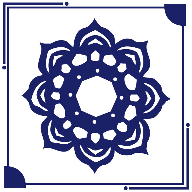 对称花朵图案插图材料图片下载