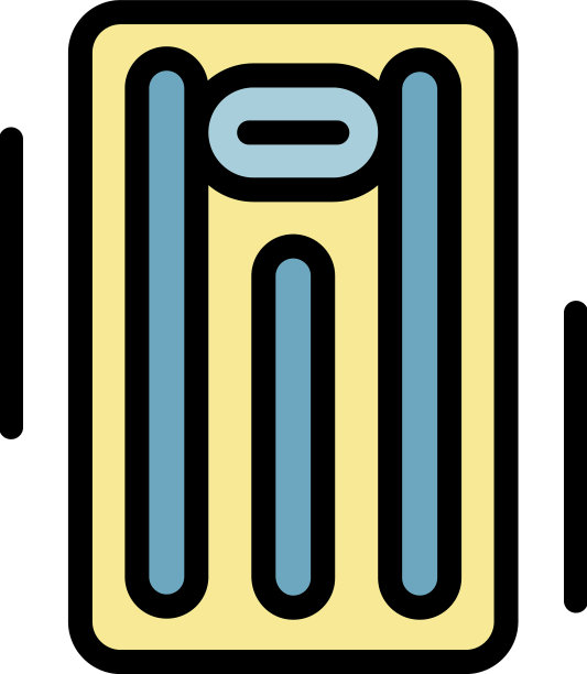 充气床图标颜色轮廓图片下载