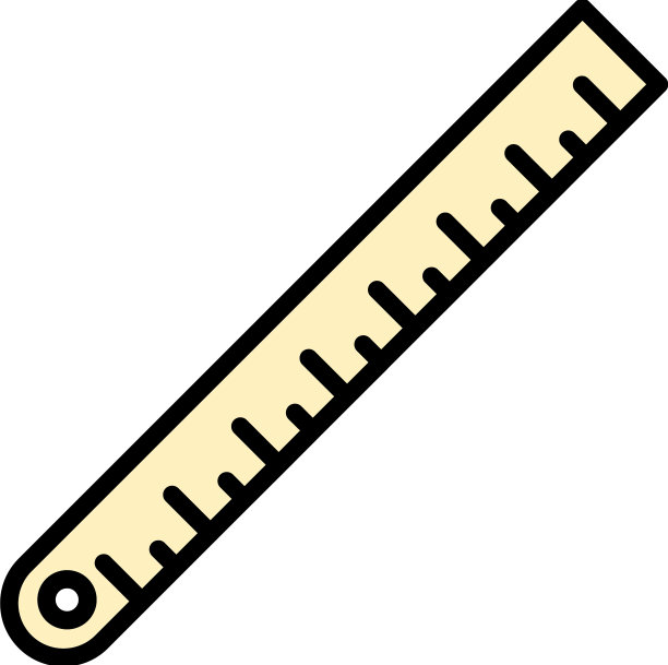 钢尺图标颜色轮廓图片下载