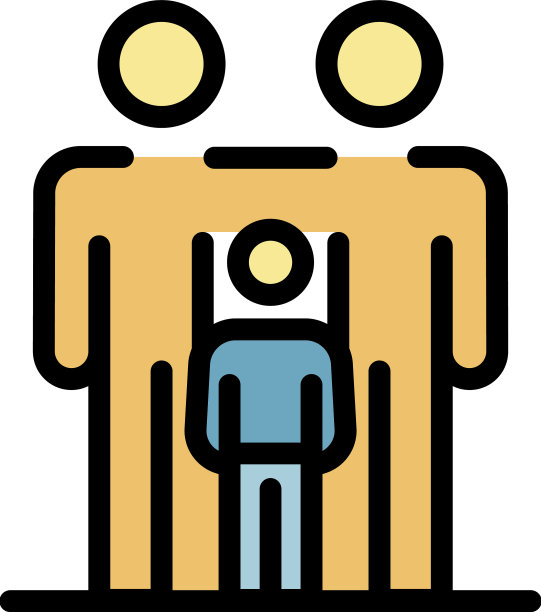 人物的成人和儿童图标颜色轮廓图片下载