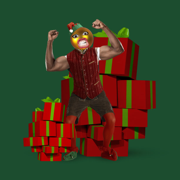 当代艺术拼贴，现代设计。新年快乐贺卡。圣诞节的概念，2022年的新年，冬天的心情，假期。图片下载