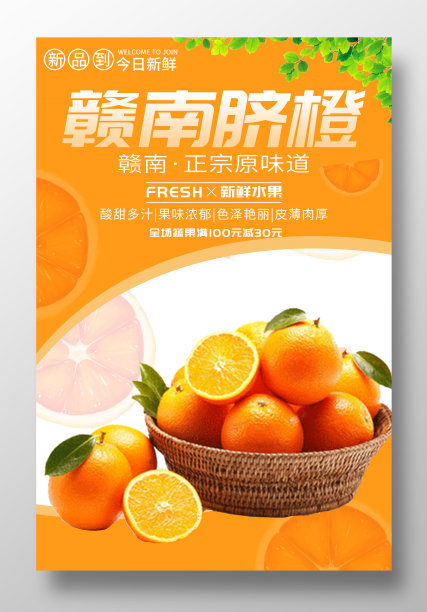 赣南脐橙水果促销宣传海报设计图片下载