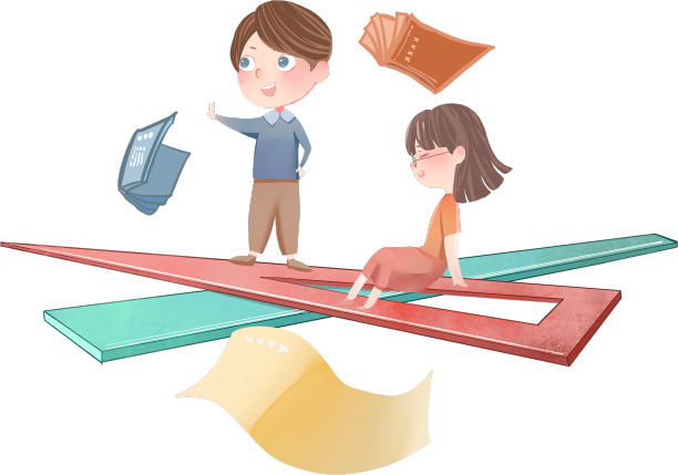 坐在文具上飞行的手绘学生培训元素图片下载