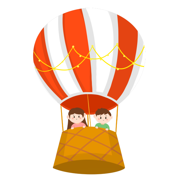 热气球儿童卡通手绘仰视红色气球图片下载