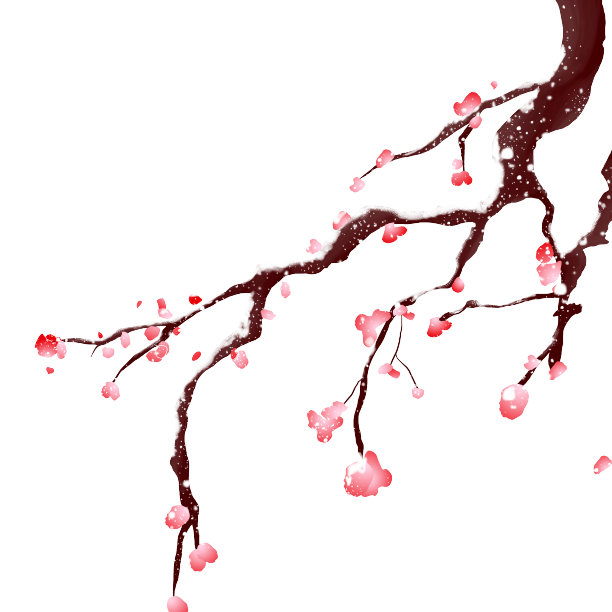 立冬梅花冬天古风雪梅红花元素图片下载