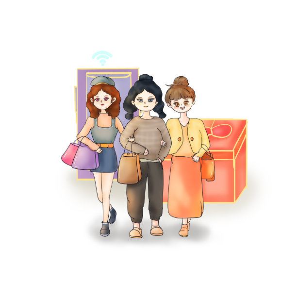 购物节朋友购物电商场促销满减图片下载