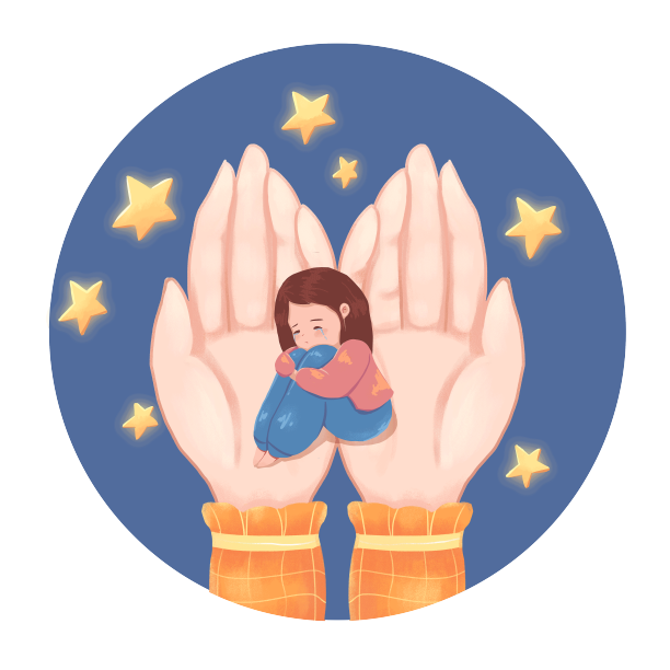 关爱儿童之坐在手上哭泣的女孩图片下载