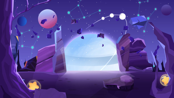 蓝色大气宇宙星空科幻唯美插画图片下载