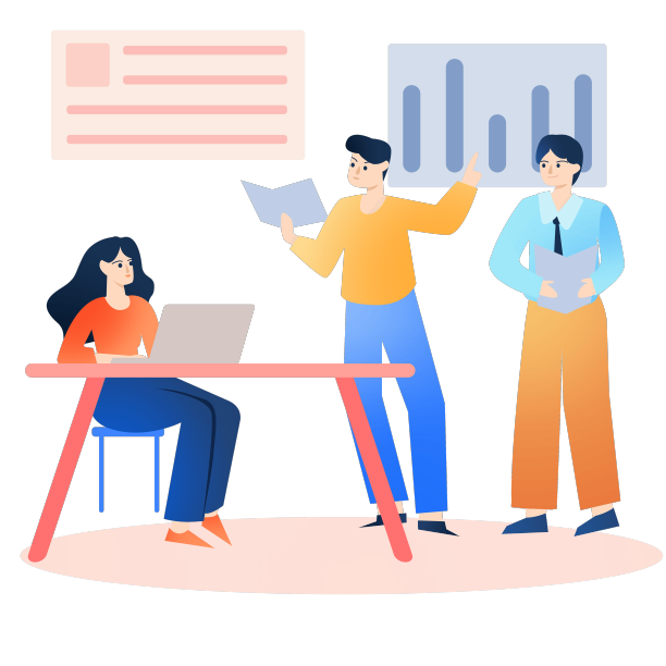 矢量扁平风简约插画团队合作图片下载