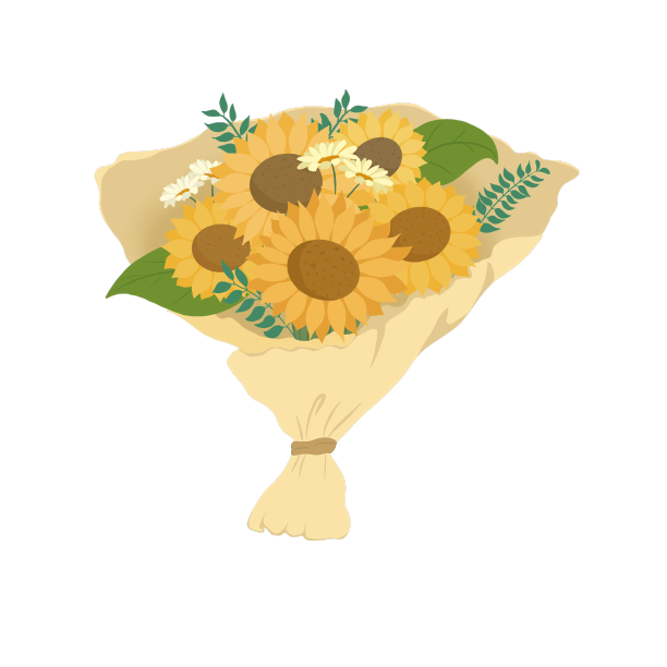 教师节卡通手绘花束免抠元素图片下载