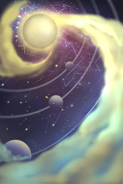 黄色创意唯美远景星空和天空图片下载