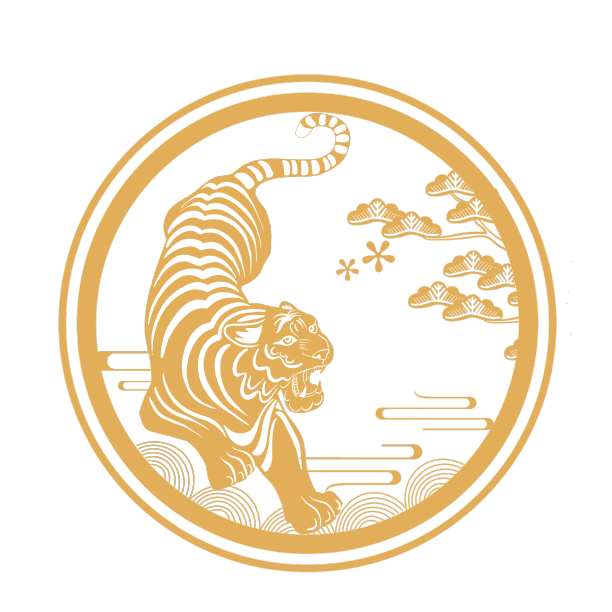 虎年新年剪纸风景老虎窗花图片下载